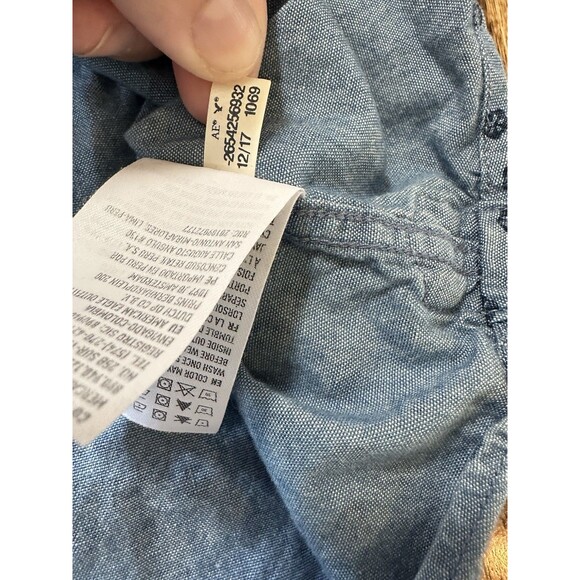 American Eagle Outfitters Shirt Mens Size S Blue Floral Long Sleeve Button Down - Picture 8 of 9